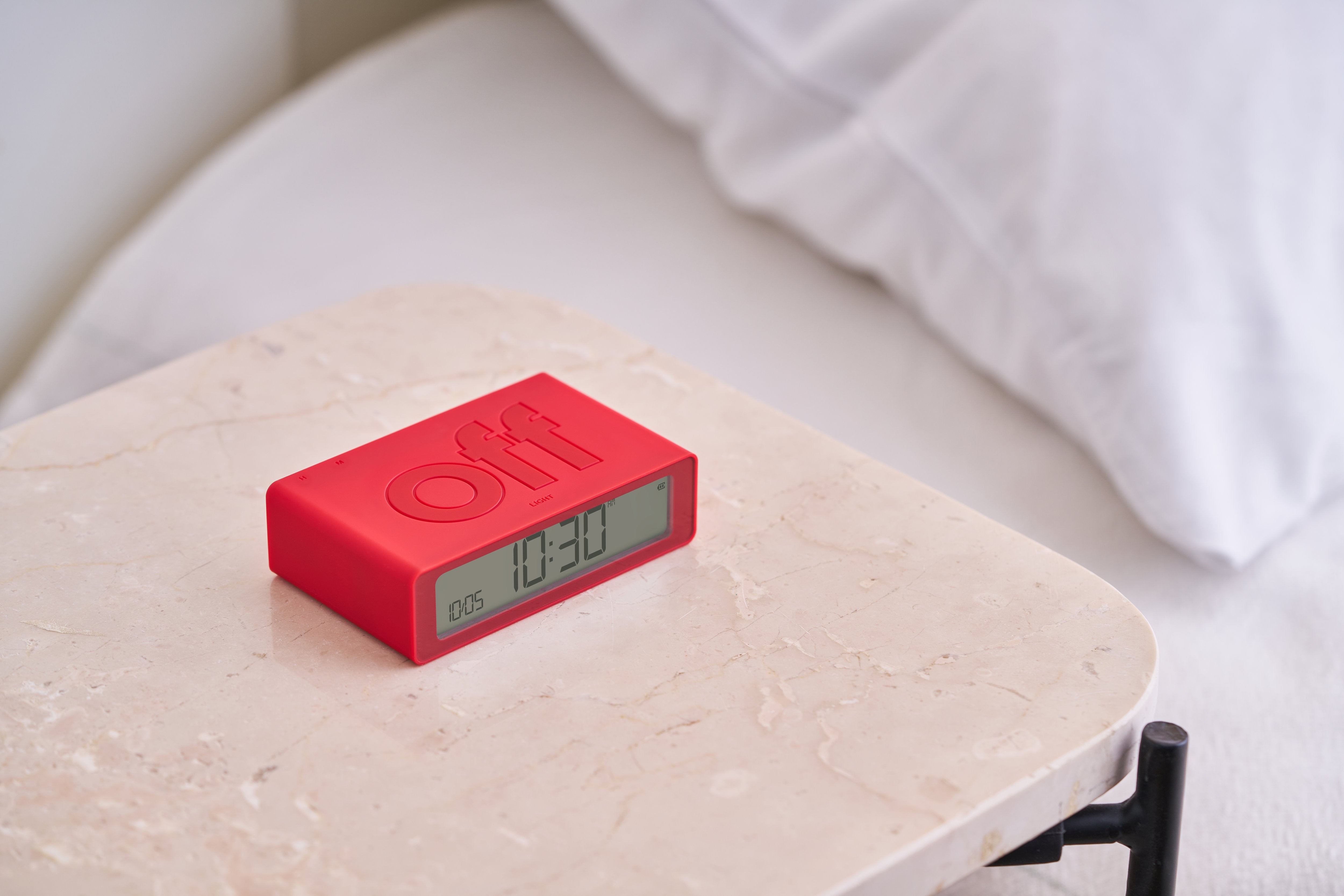 Lexon-Lexon Flip Mini Şarj Edilebilir Alarm Saat Açık Kırmızı-Alarm Saatler-5-milagron.live