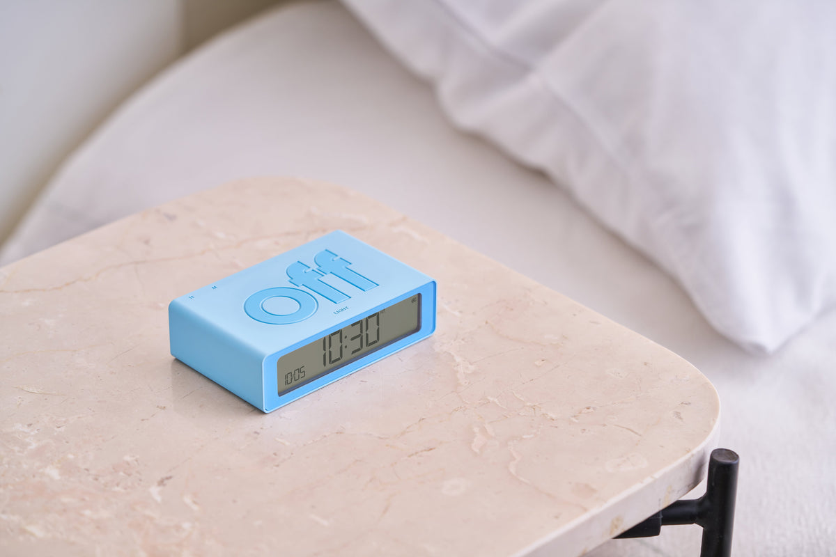 Lexon-Lexon Flip Mini Şarj Edilebilir Alarm Saat Açık Mavi-Alarm Saatler-5-milagron.live