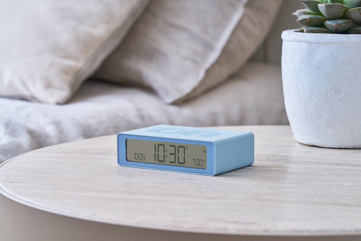 Lexon-Lexon Flip Mini Şarj Edilebilir Alarm Saat Açık Mavi-Alarm Saatler-9-milagron.live