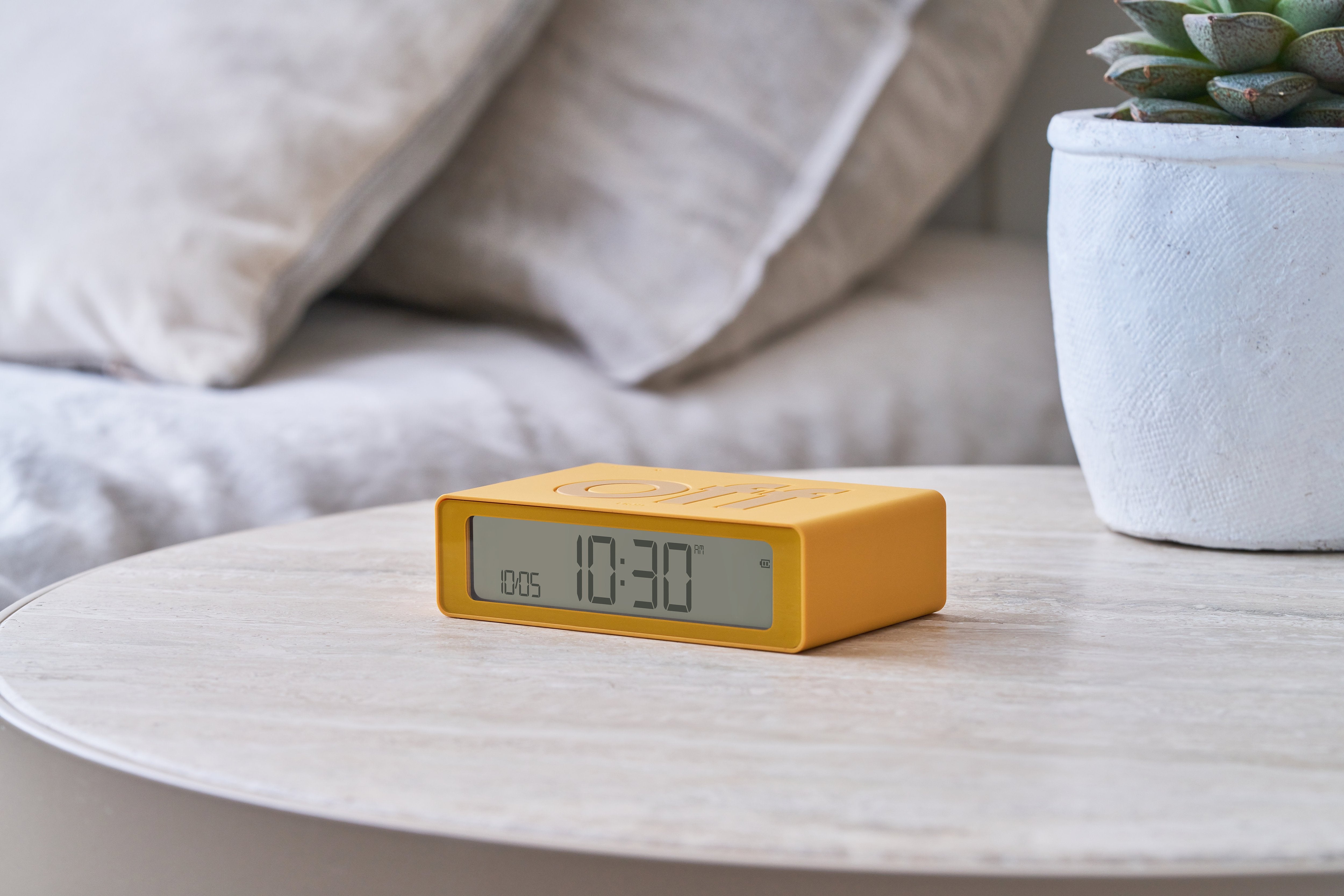 Lexon-Lexon Flip Mini Şarj Edilebilir Alarm Saat Sarı-Alarm Saatler-7-milagron.live