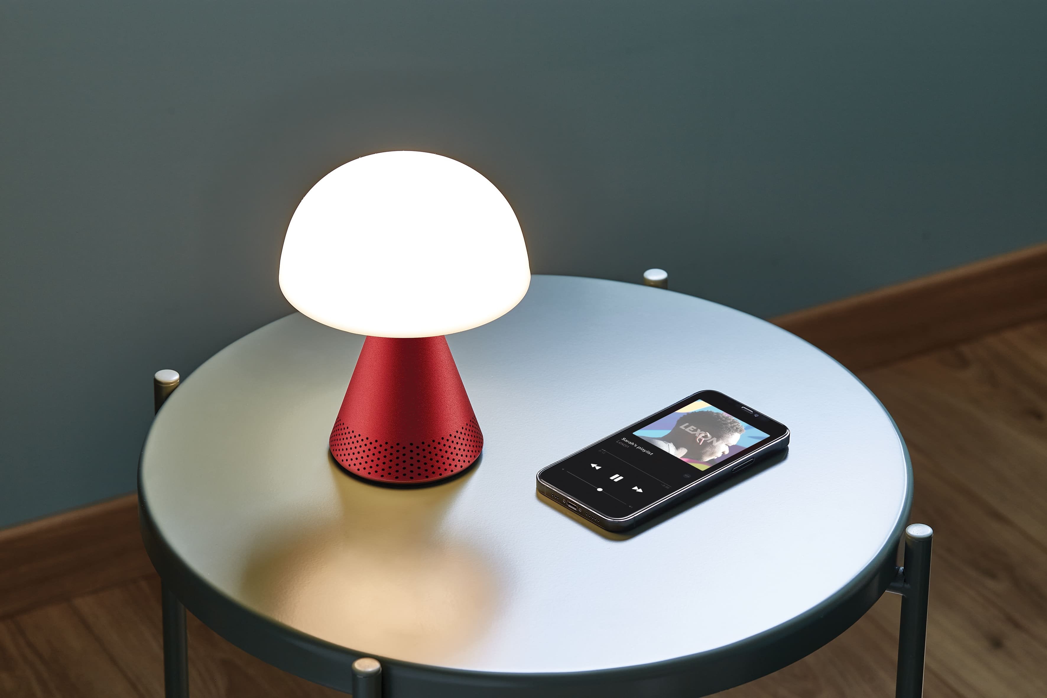 Lexon-Mina L Led Lamba Ve Bluetooth Hoparlör Koyu Kırmızı-Aydınlatmalar-6-milagron.live