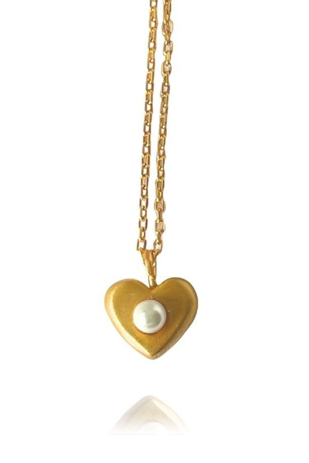 Linya Jewellery-Aura Minimal İncili Kalp Kolye-Kolye-1-milagron.live