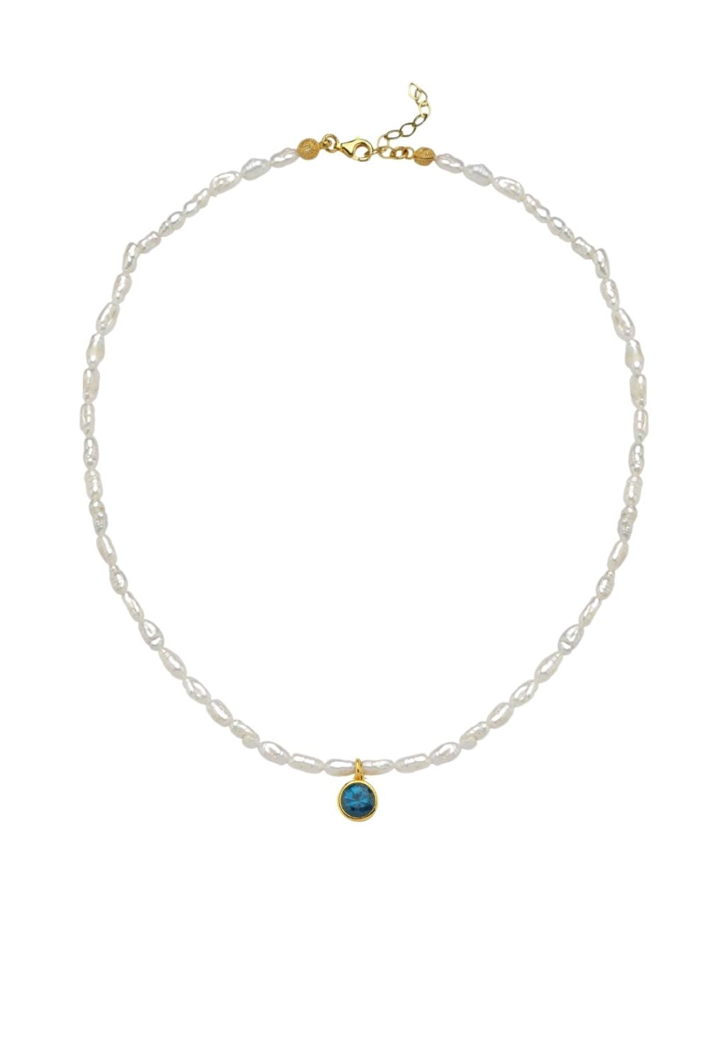 Linya Jewellery-Cosmic Küçük İncili Burç Kolye Mavi-Kolye-1-milagron.live