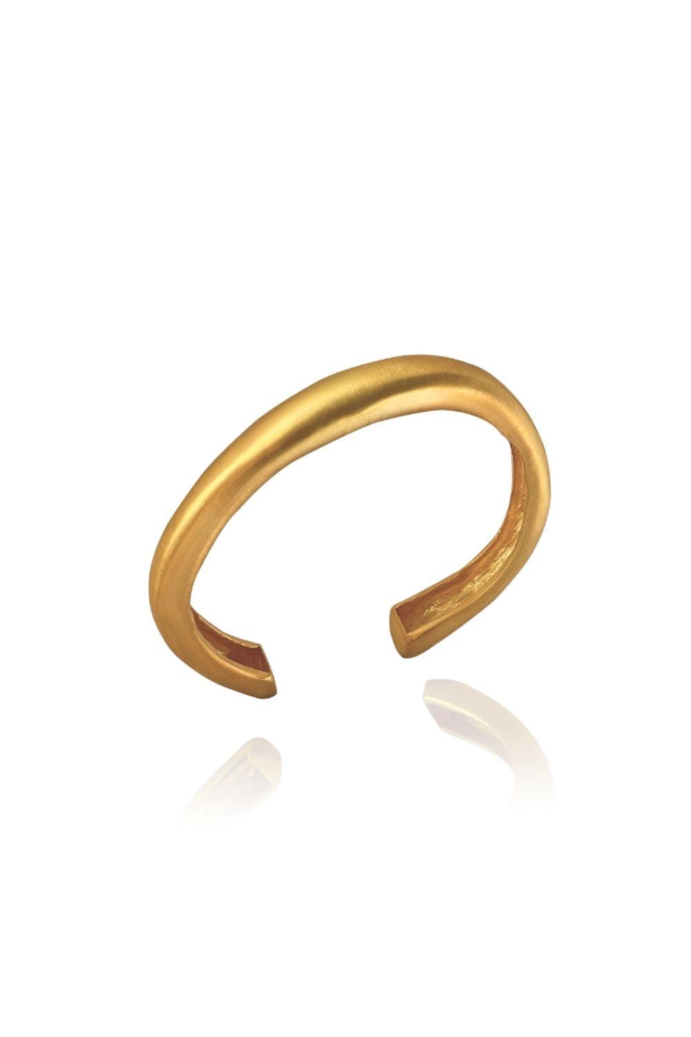 Linya Jewellery-Grel Kalın Asimetrik Mat Gold Bileklik-Bileklik-1-milagron.live