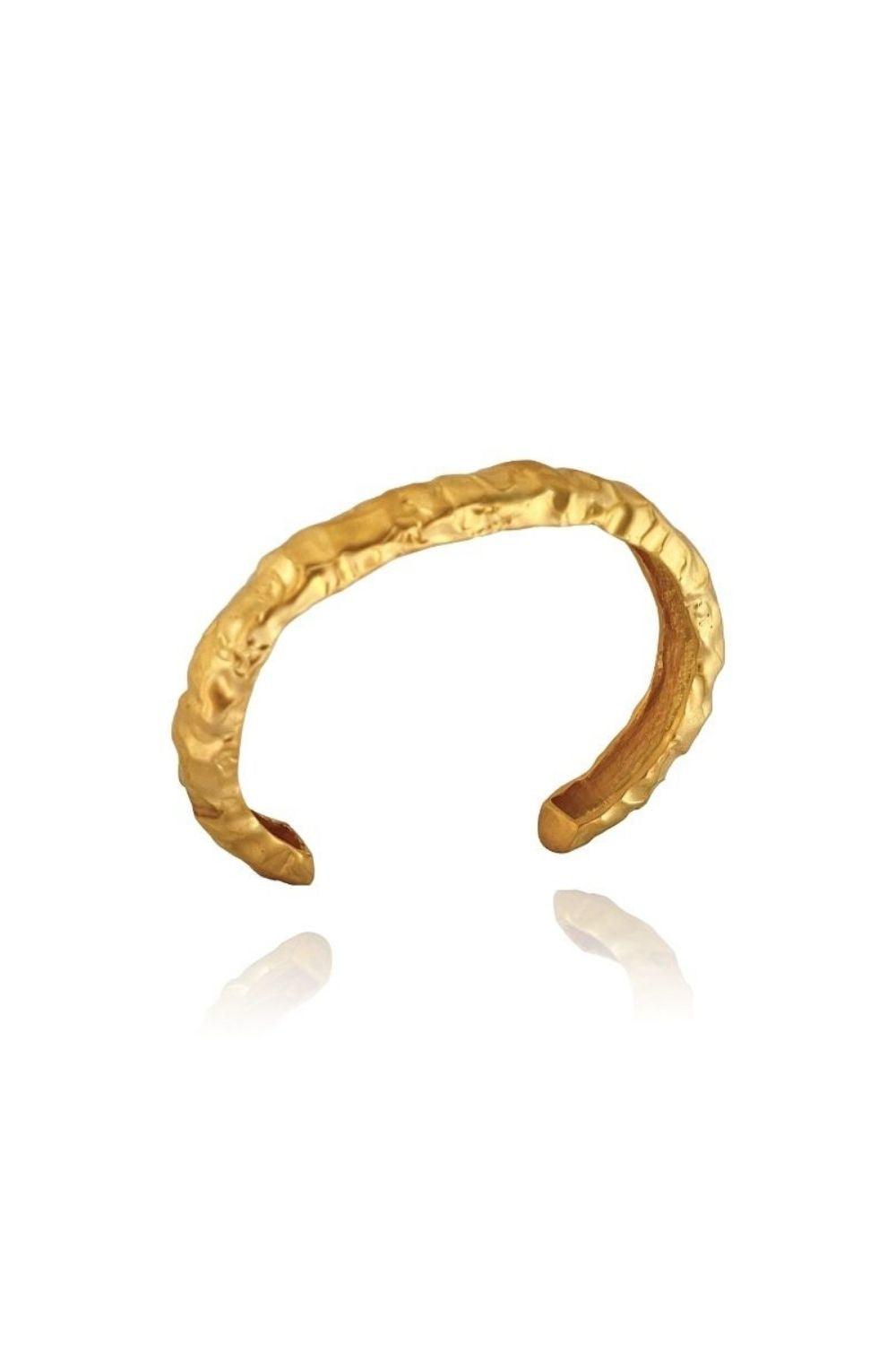 Linya Jewellery-Kety Amorf Kalın Mat Gold Bileklik-Bileklik-1-milagron.live