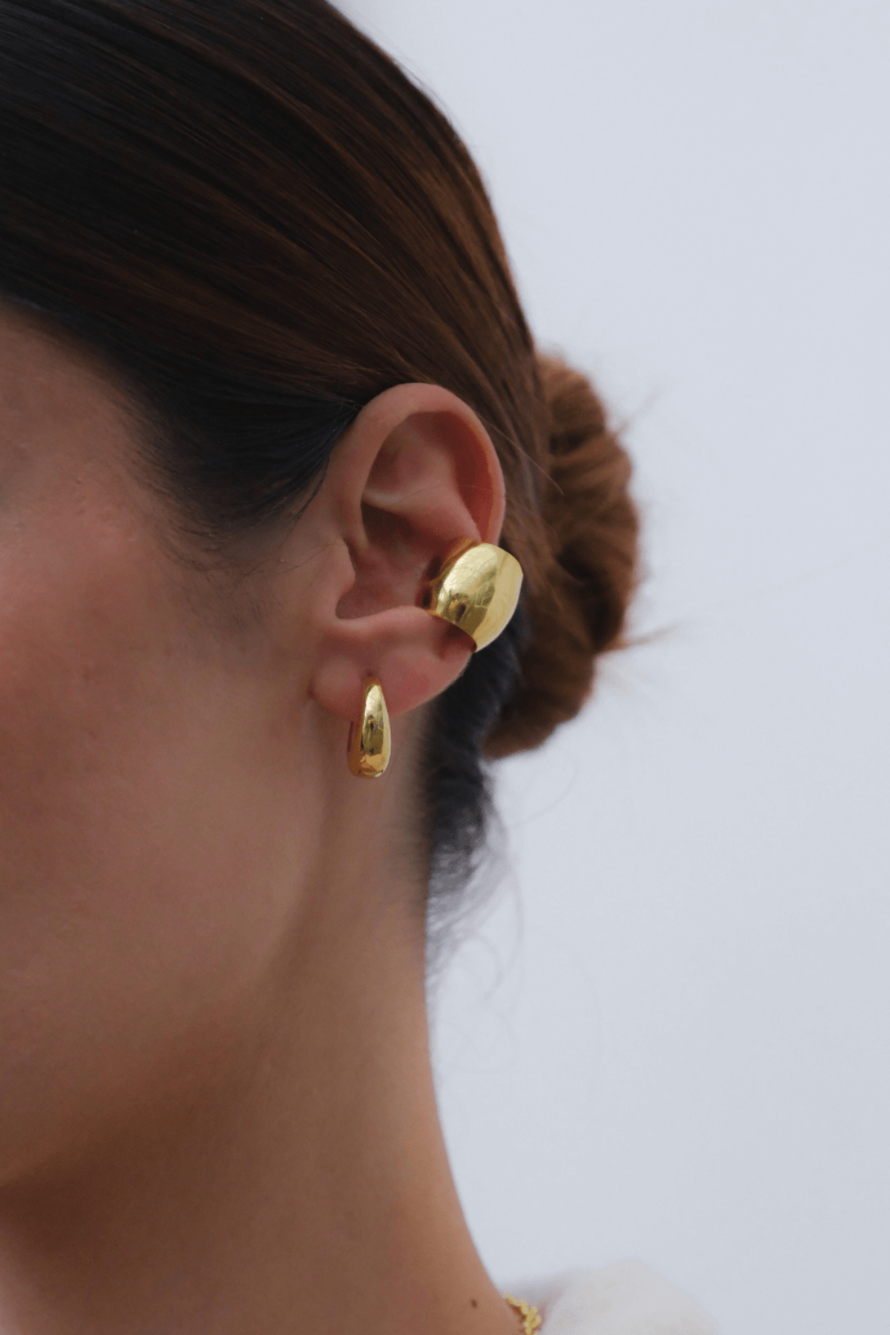 Linya Jewellery-Morf Mini Halka Küpe Gold-Küpe-2-milagron.live