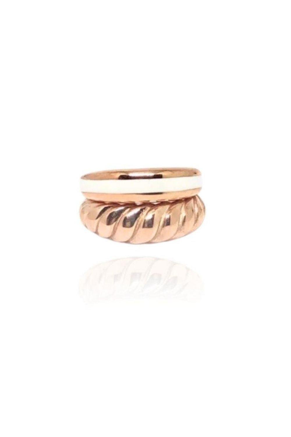 Linya Jewellery-Rosa Beyaz Mineli Yüzük Rose Gold-Yüzük-2-milagron.live