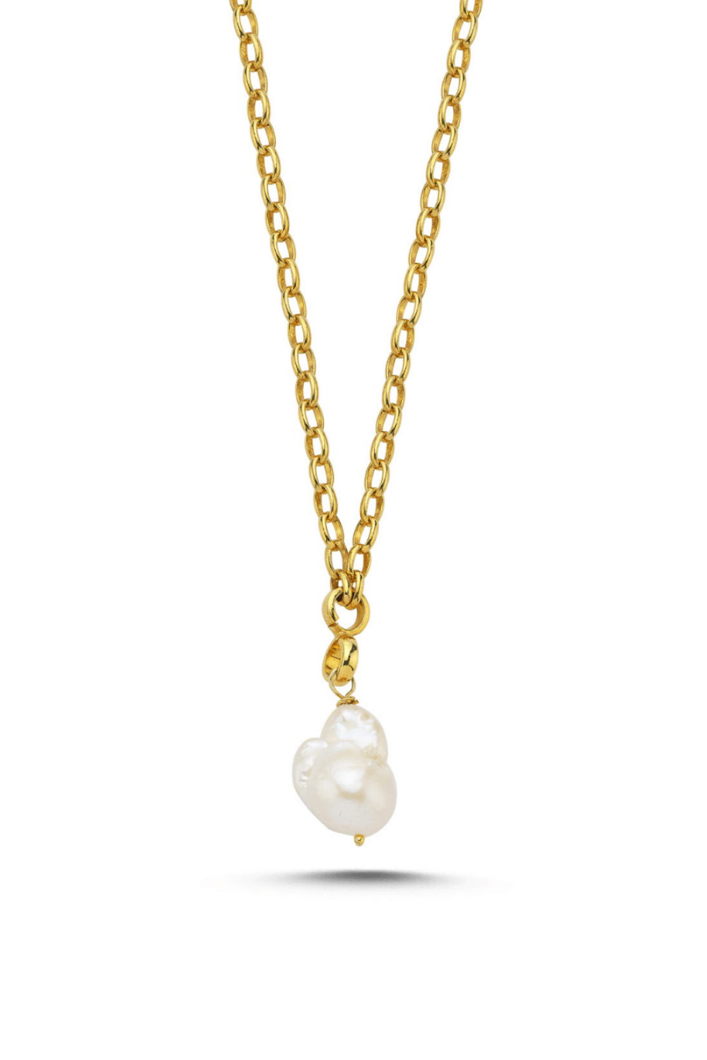 Linya Jewellery-Tapy Barok İnci Kalın Zincir Kolye-Kolye-1-milagron.live