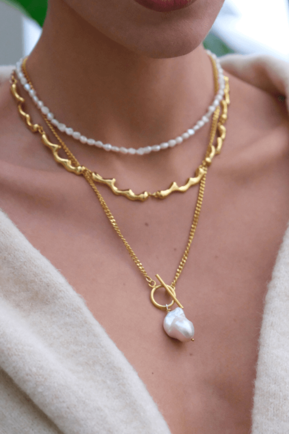Linya Jewellery-Yao Barok İncili Zincir Kolye-Kolye-2-milagron.live