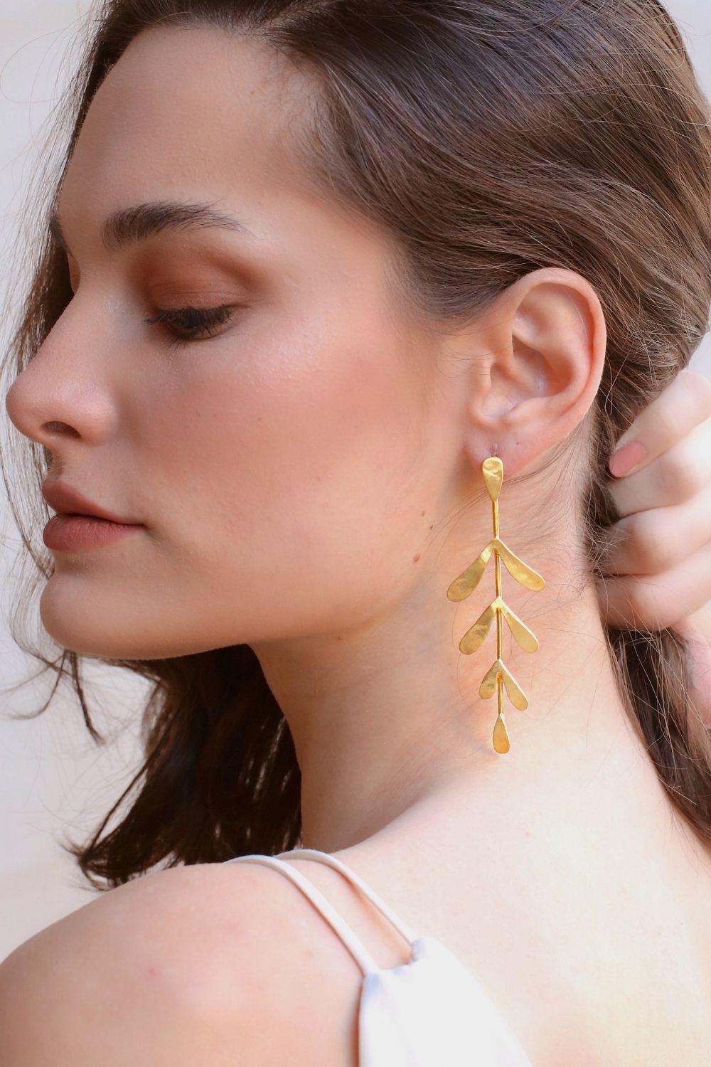 Linya Jewellery-Yaprak Küpe-Küpe-2-milagron.live