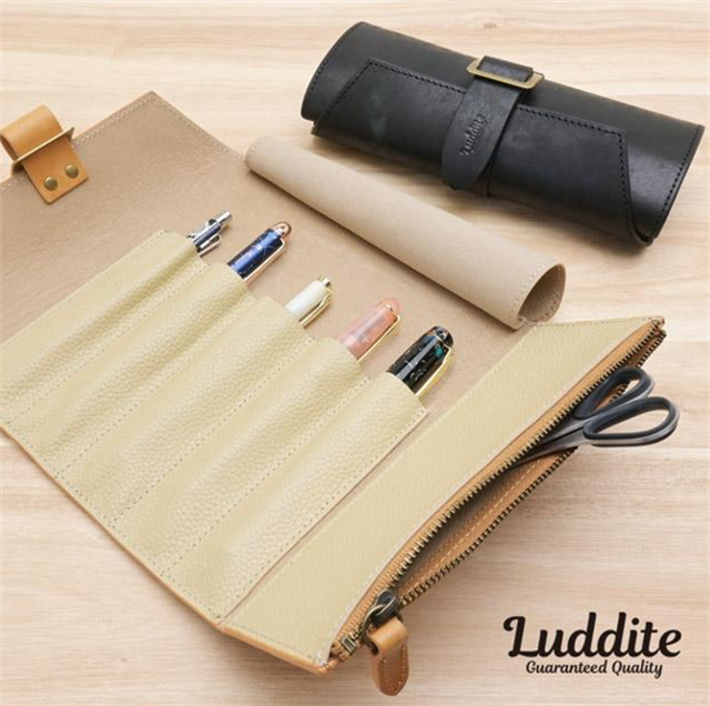Luddite-Luddite Limited Edition Hand Made Maya Derisi Rulo Kalemlik Camel-Kalem Çantası-4-milagron.live