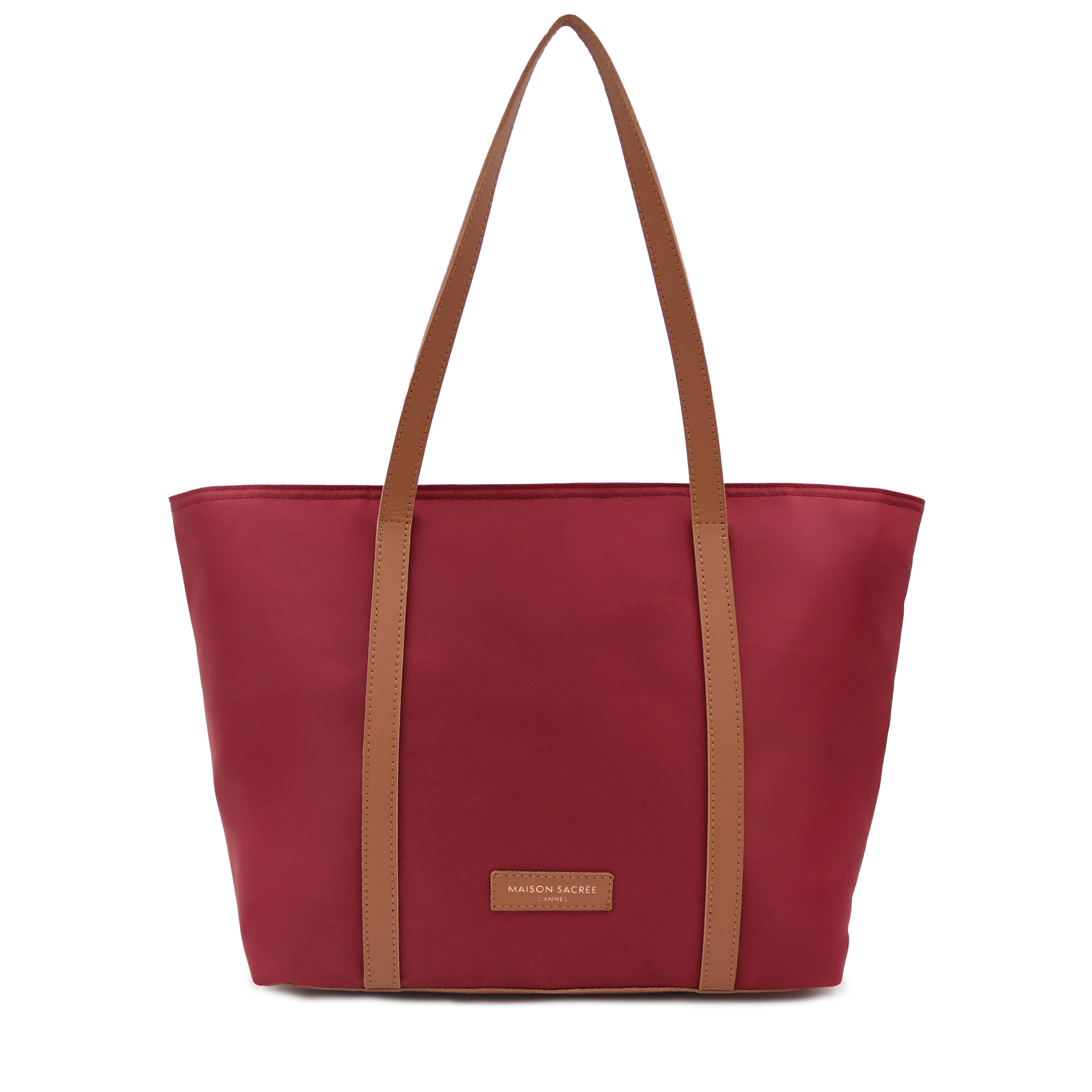 Maison Sacrée-Croisette Urban Burgundy Large Shoulder Bag-Handbag-1-milagron.live