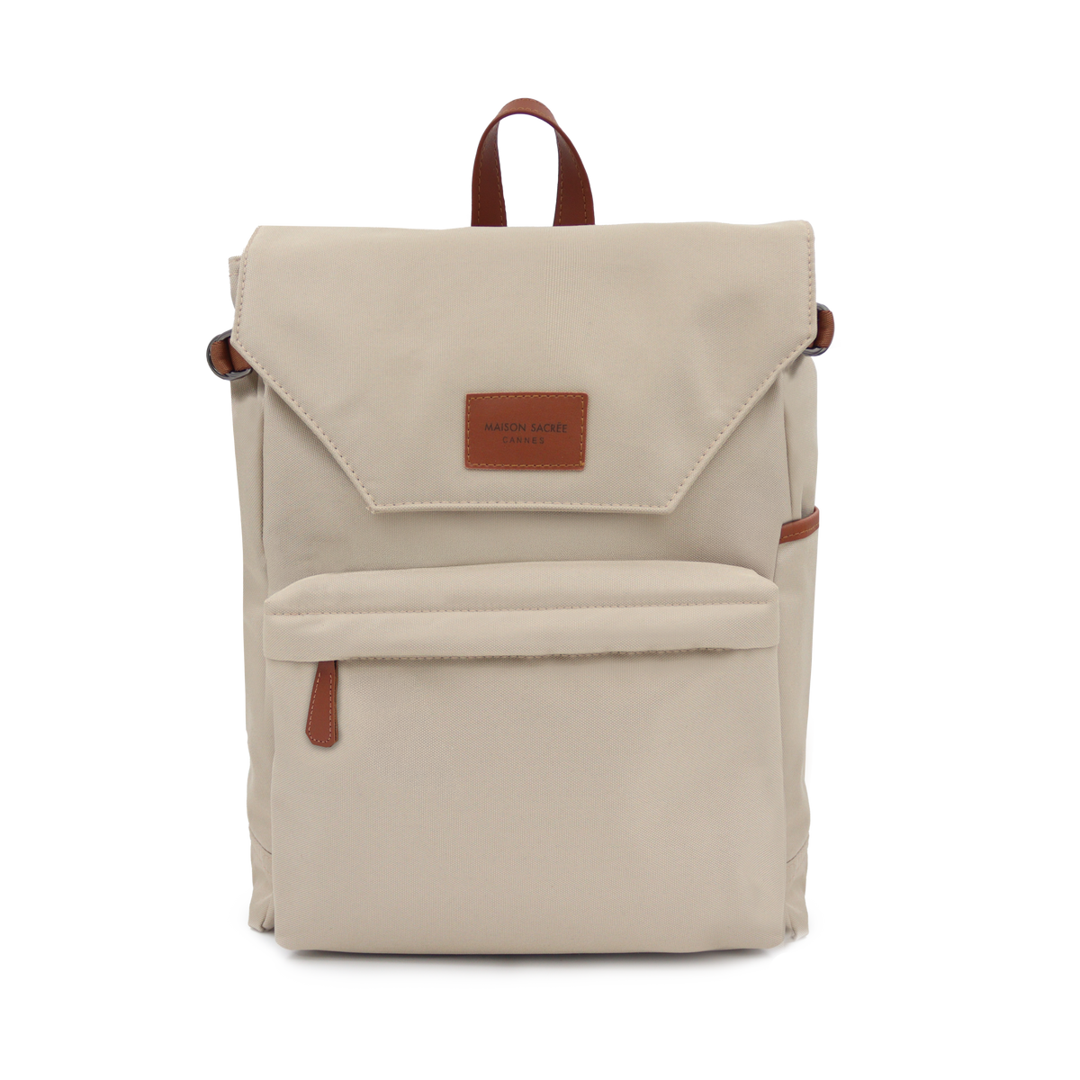 Maison Sacrée-Ferrat Travel Beige Backpack-Backpack-1-milagron.live