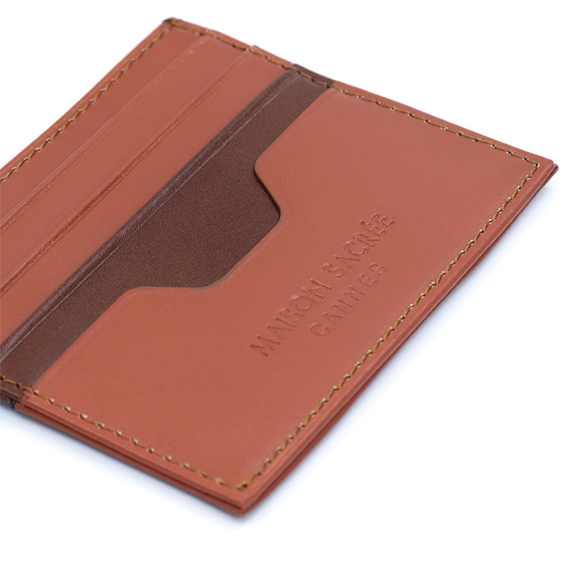 Maison Sacrée-Maison Sacrée Tan Card Holder-Cüzdan & Kartlık-2-milagron.live
