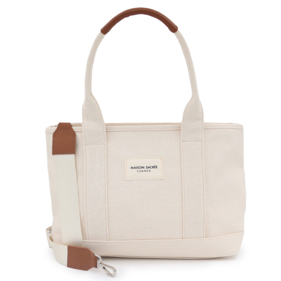 Maison Sacrée-Miramar Beige Large Shoulder Bag-Miramar-1-milagron.live