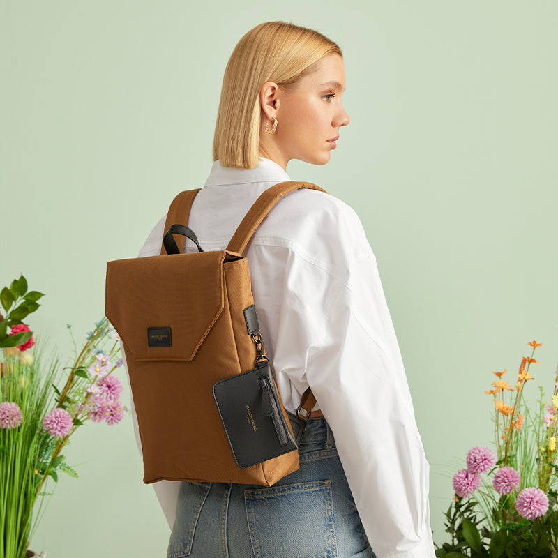 Maison Sacrée-SORUNLU - Ferrat Golden Brown 13'' Backpack-Sırt Çantası-7-milagron.live