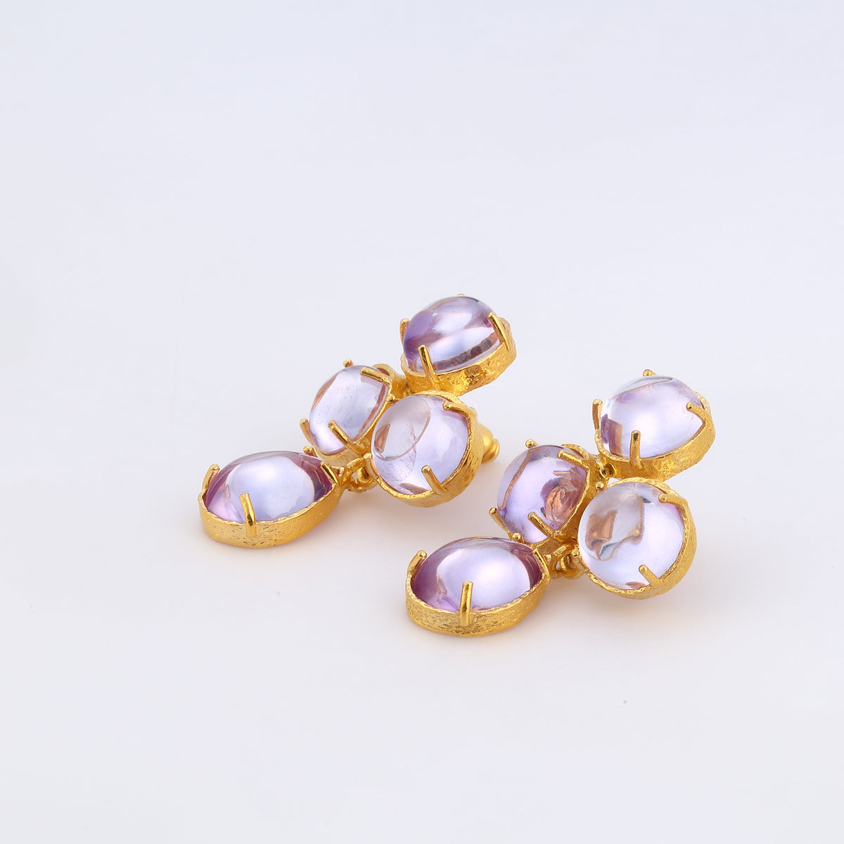 Maison Soula-Aqua Earrings Light Amethyst-Earrings-5-milagron.live