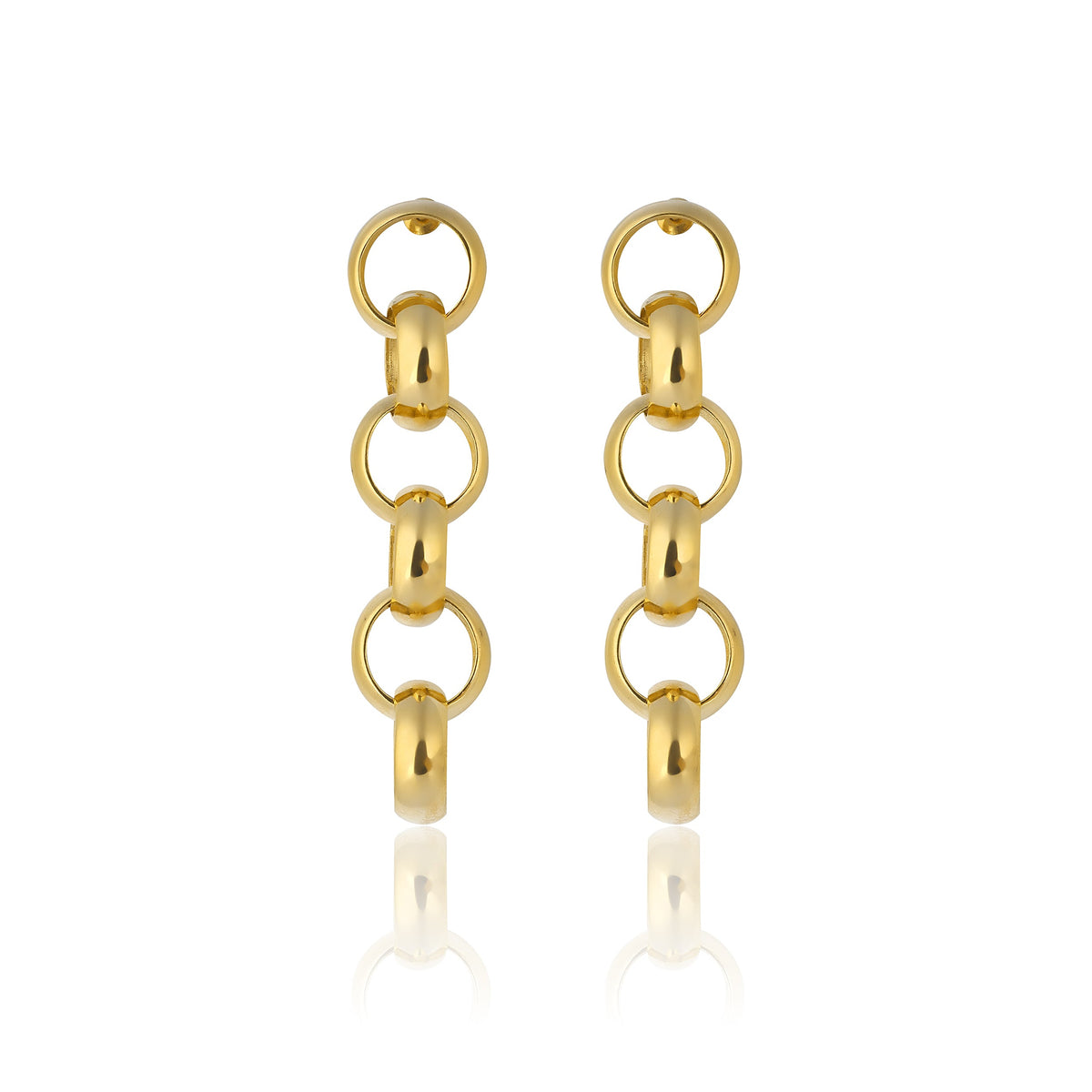 Maison Soula-Gaia Chain Drop Earrings Large Chains-Earrings-1-milagron.live