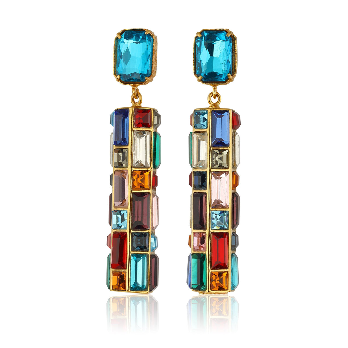 Maison Soula-Gloria Earrings Deep Blue-Earrings-1-milagron.live