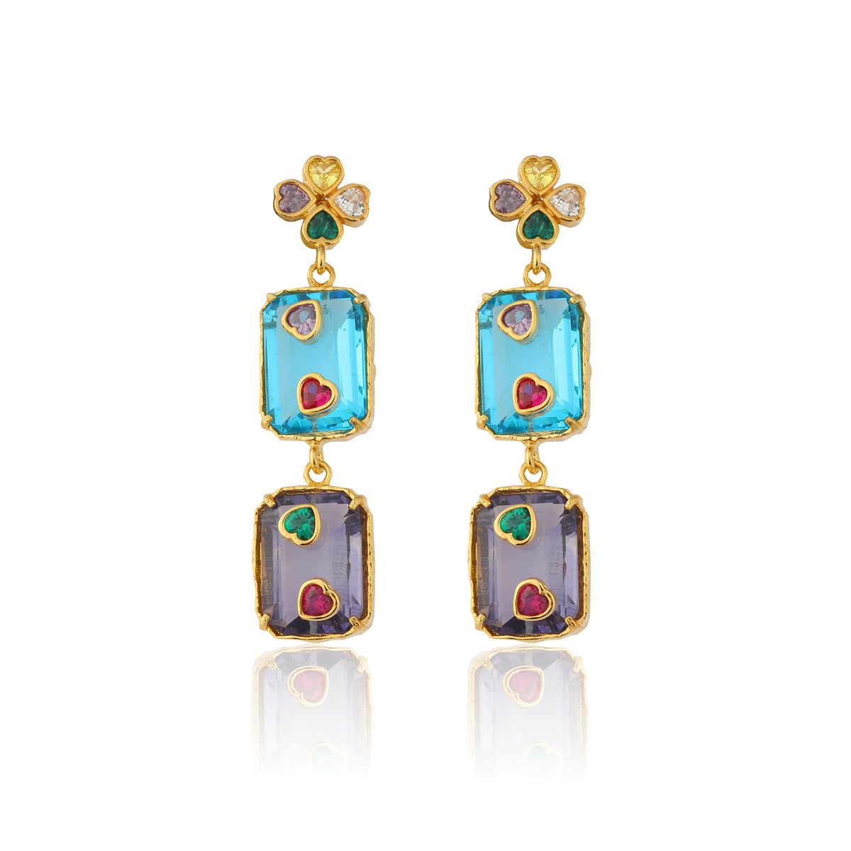 Maison Soula-Hedone Earrings Blue & Violet-1-milagron.live