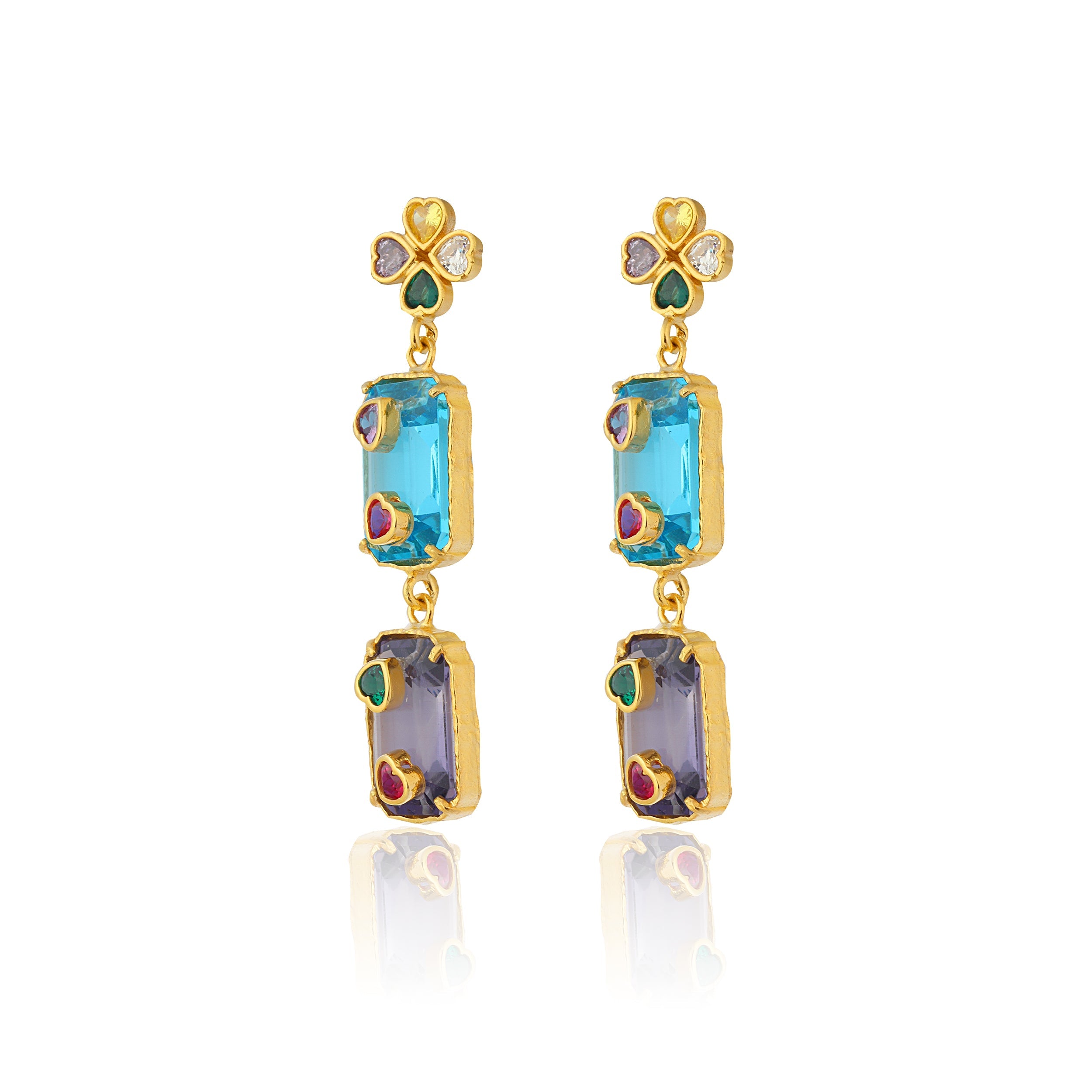 Maison Soula-Hedone Earrings Blue & Violet-3-milagron.live