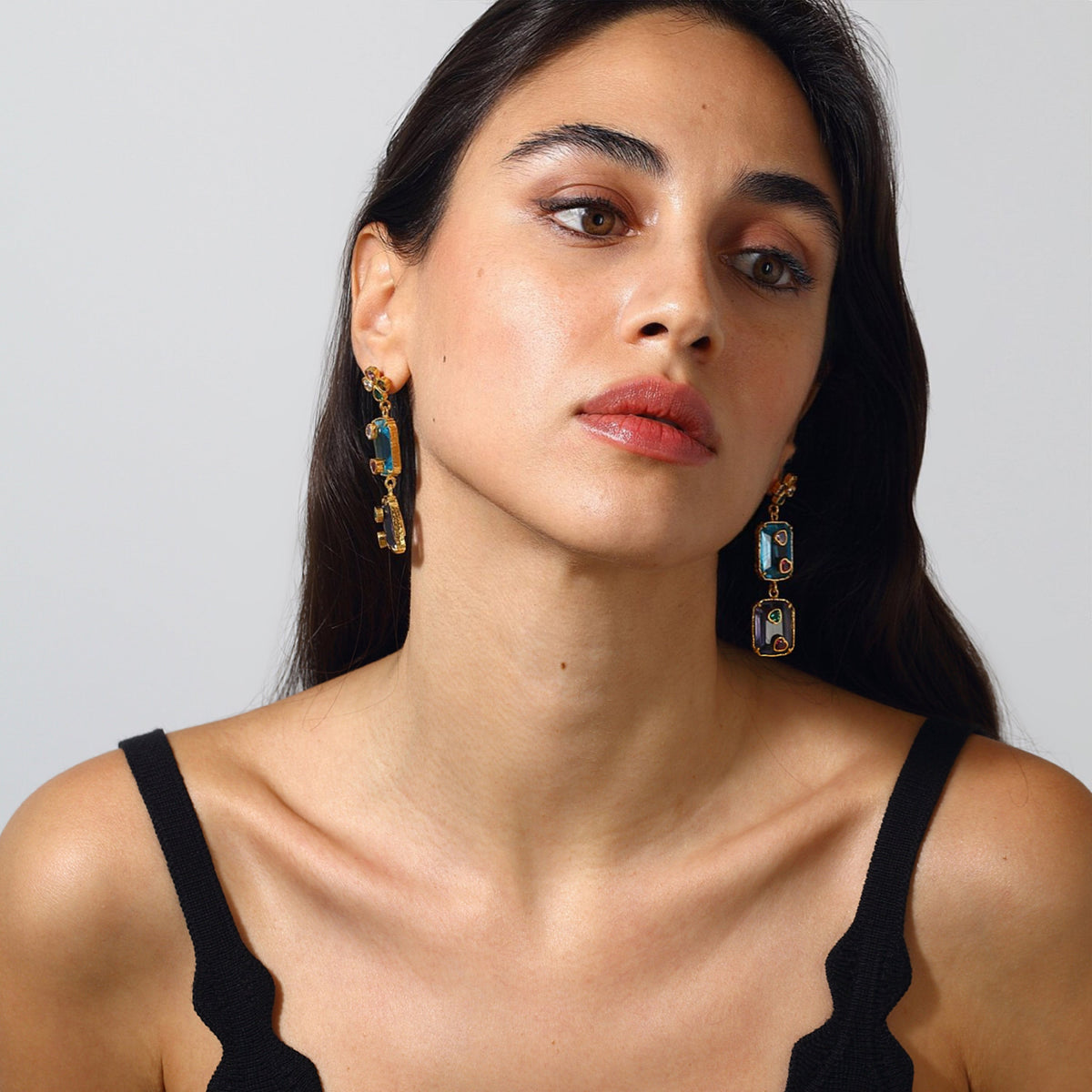 Maison Soula-Hedone Earrings Blue & Violet-4-milagron.live
