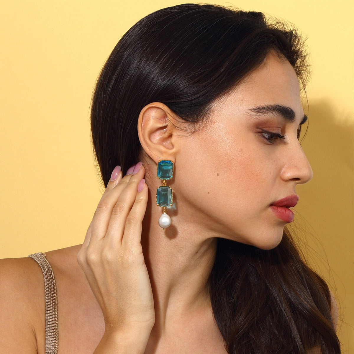 Maison Soula-Sloane Earrings Deep Blue-Earrings-2-milagron.live
