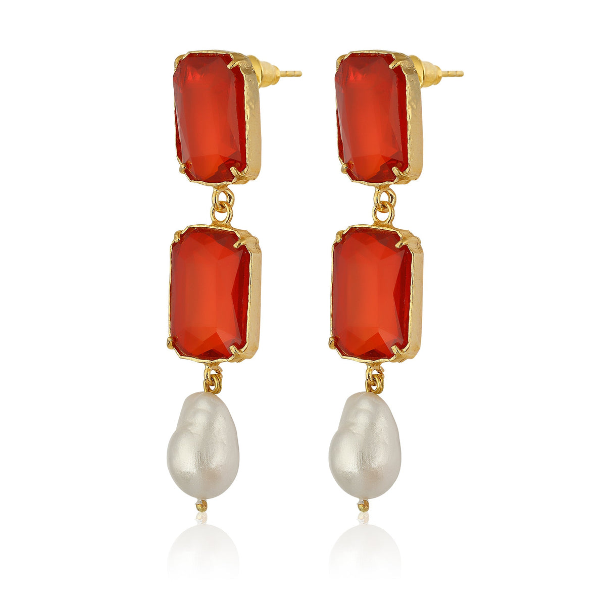 Maison Soula-Sloane Earrings Emerald Red-Earrings-3-milagron.live