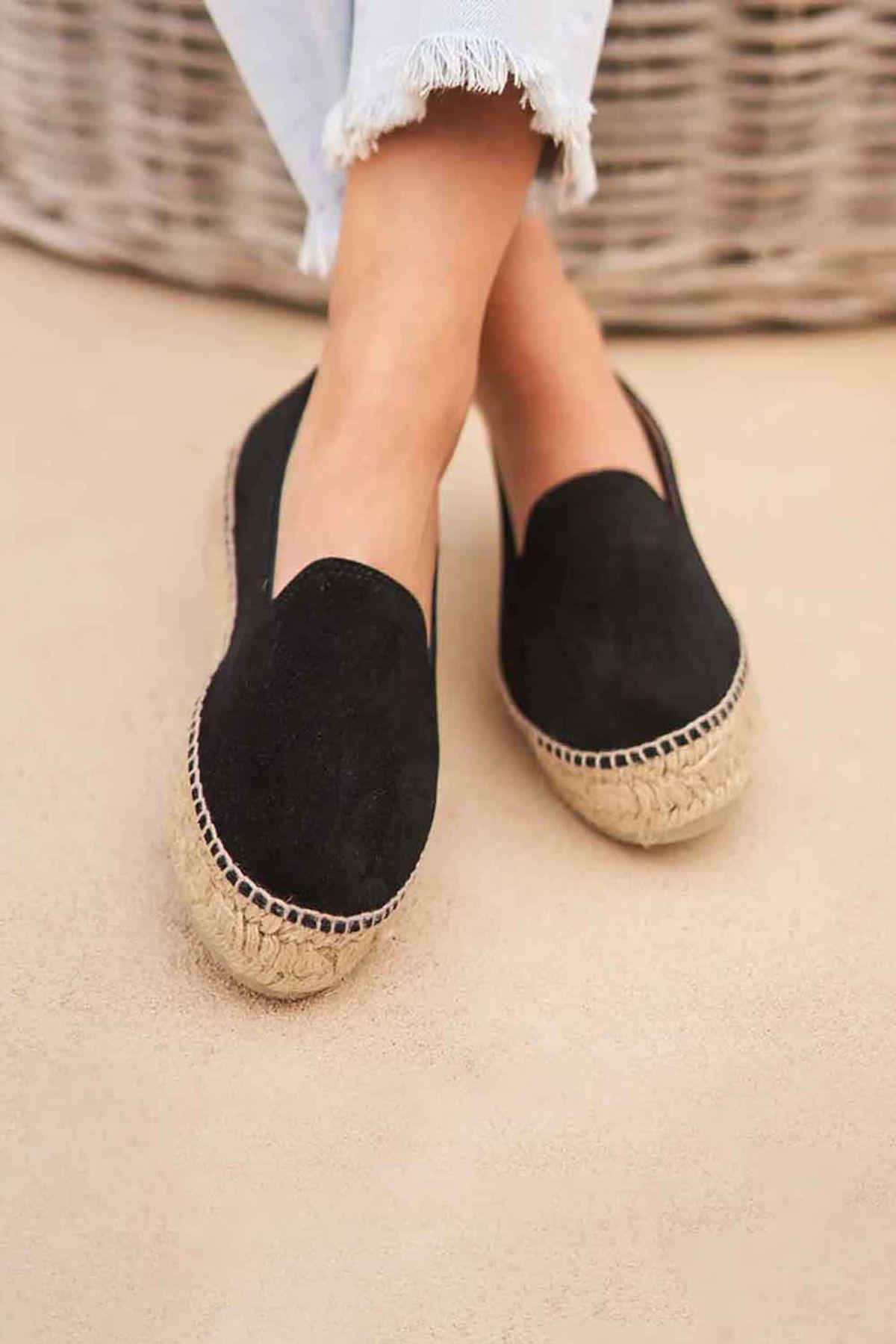 Manebi-Hamptons Double Espadrilles Black-Espadril-2-milagron.live