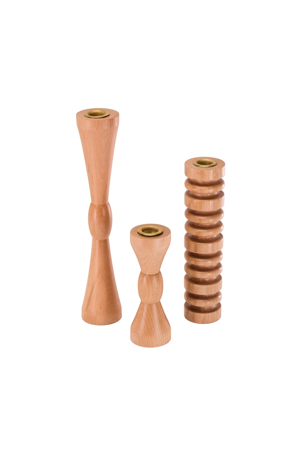 Massello Design-Bella 3'lü Ahşap Şamdan & Mumluk-Mumluk & Şamdan-1-milagron.live