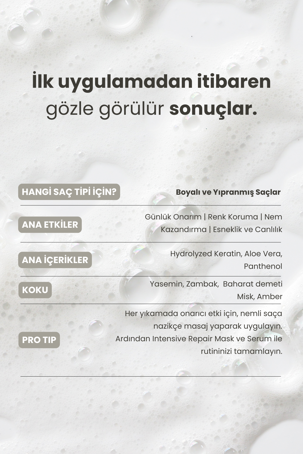 Intensive Repair 3’Lü Profesyonel Onarım Seti (Şampuan + Maske + Serum)
