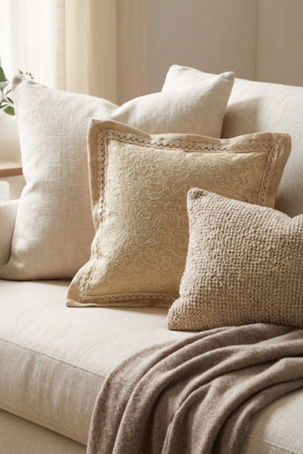 Melon Linen Bloom Kırlent Kılıfı - 1
