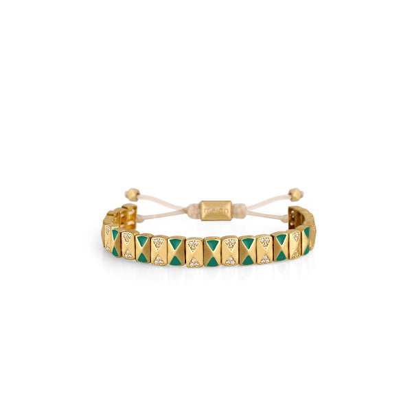 Melon-Melon Latte Gold Green Stone Bileklik-Bileklik-1-milagron.live