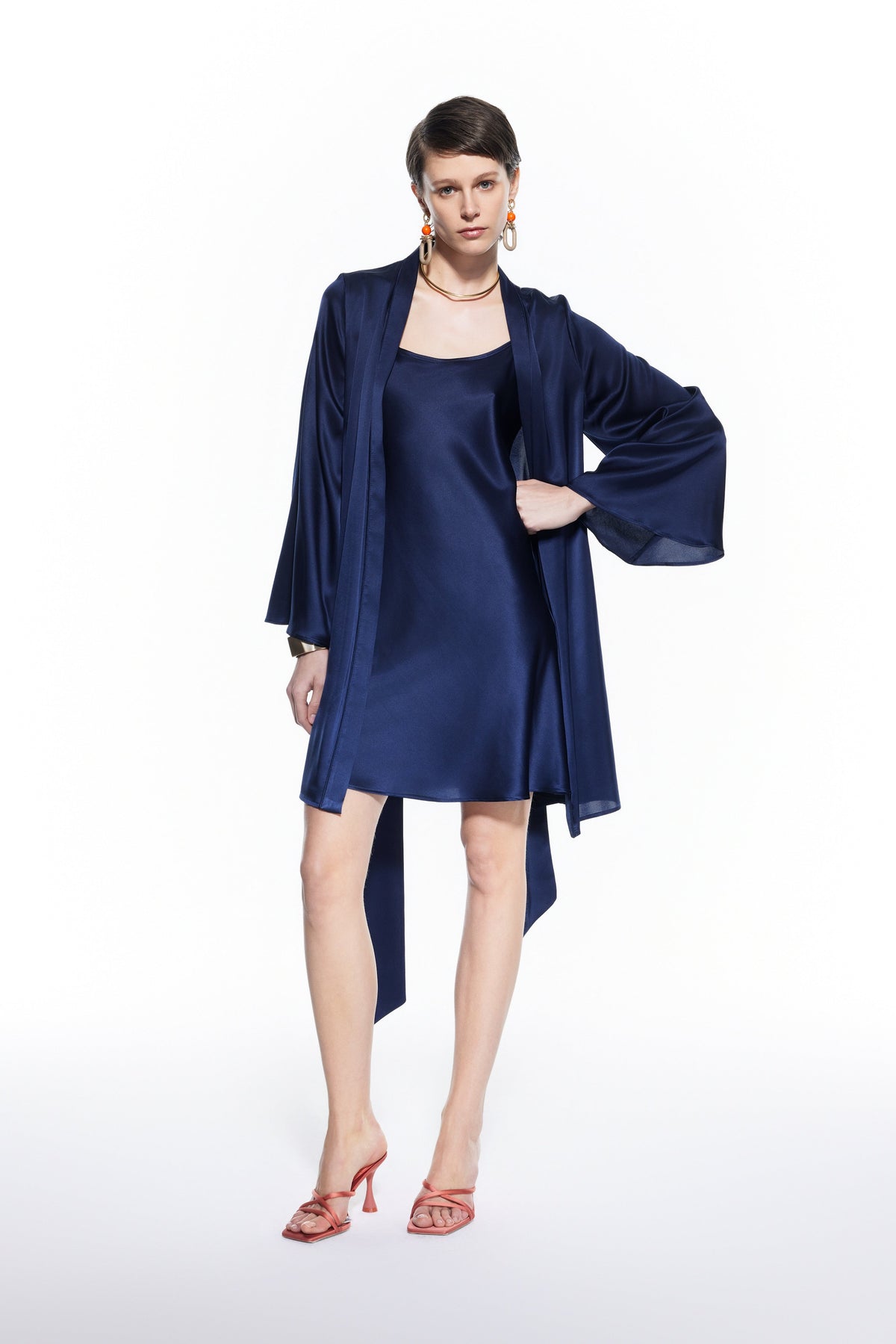 Anya Silk Robe Black