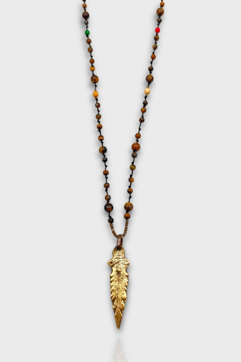 Mey Atelier-Featho Eye – Tiger Eye Bronz Kuş Tüğü Unisex Kolye-Kolye-1-milagron.live