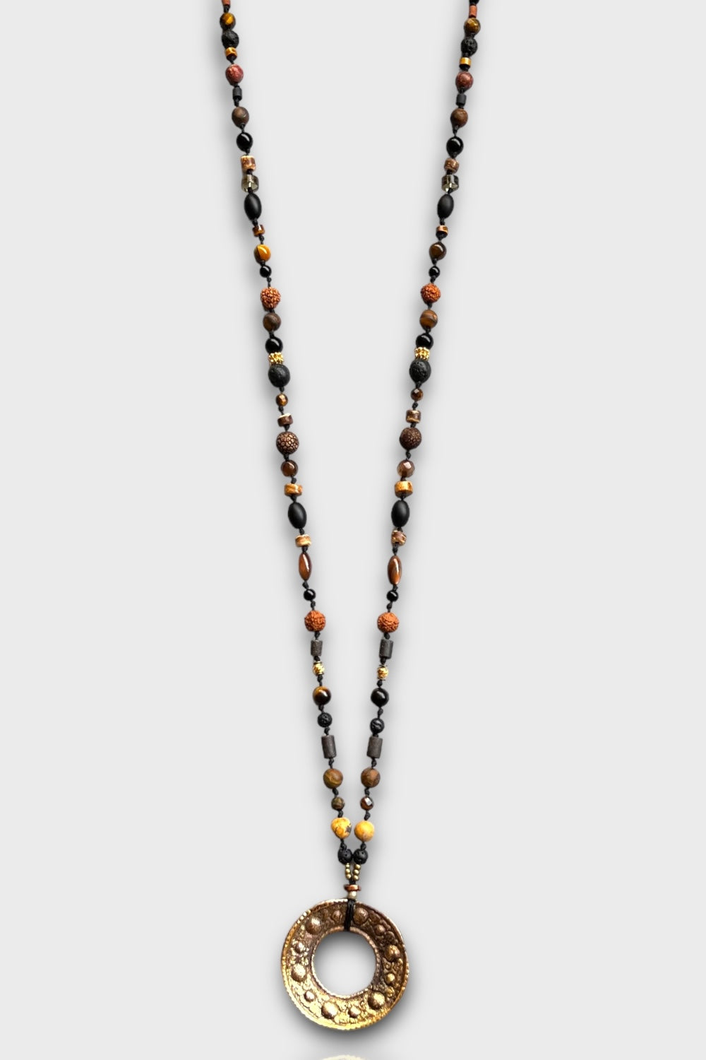 Mey Atelier-Twelve Points - Karma Taş Bronz Antika Uçlu Unisex Kolye-Kolye-1-milagron.live