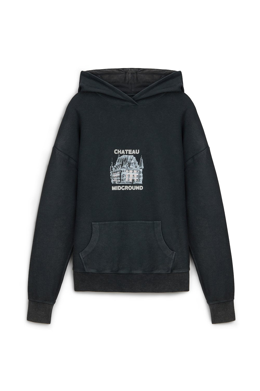 Midground-Baskı Detaylı Gri Kapüşonlu-Sweatshirts & Hoodies-1-milagron.live