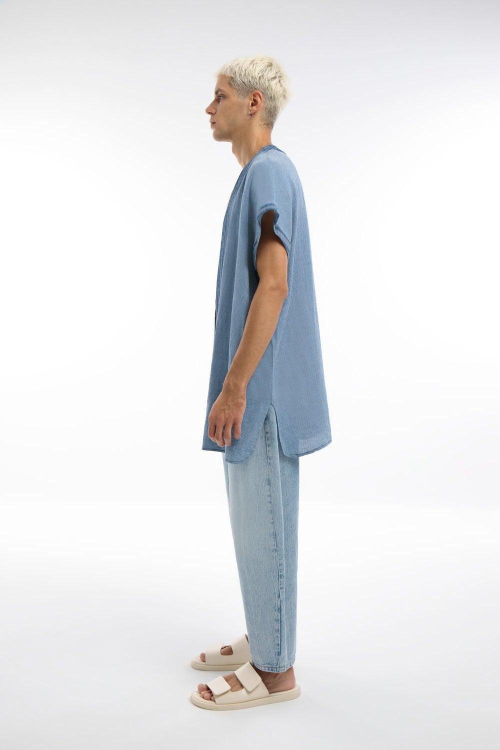 Midground-Unisex Denim Kimono-Kimono-1-milagron.live