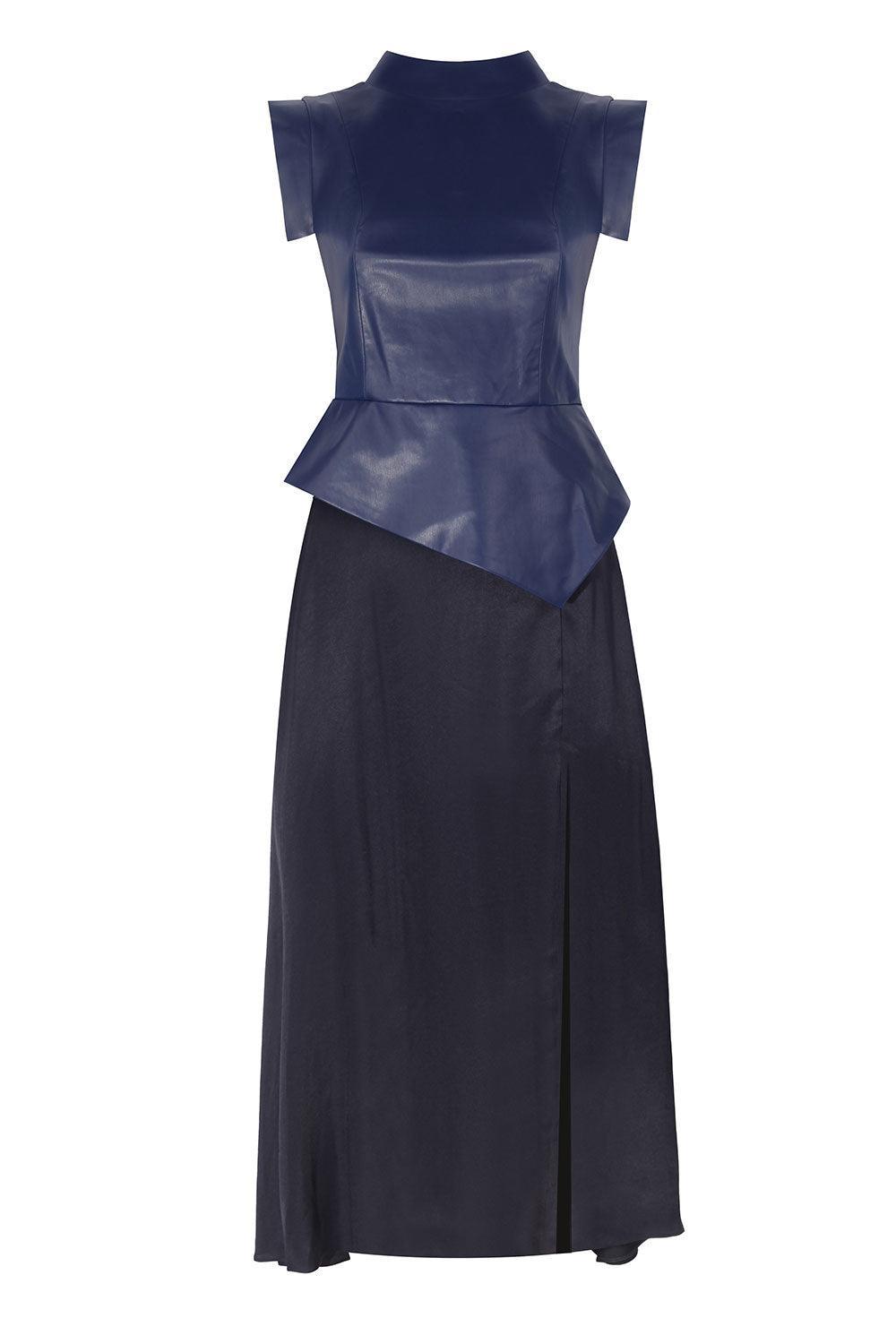 Mirimalist-Concrete Navy Midi Dress-Elbise-1-milagron.live