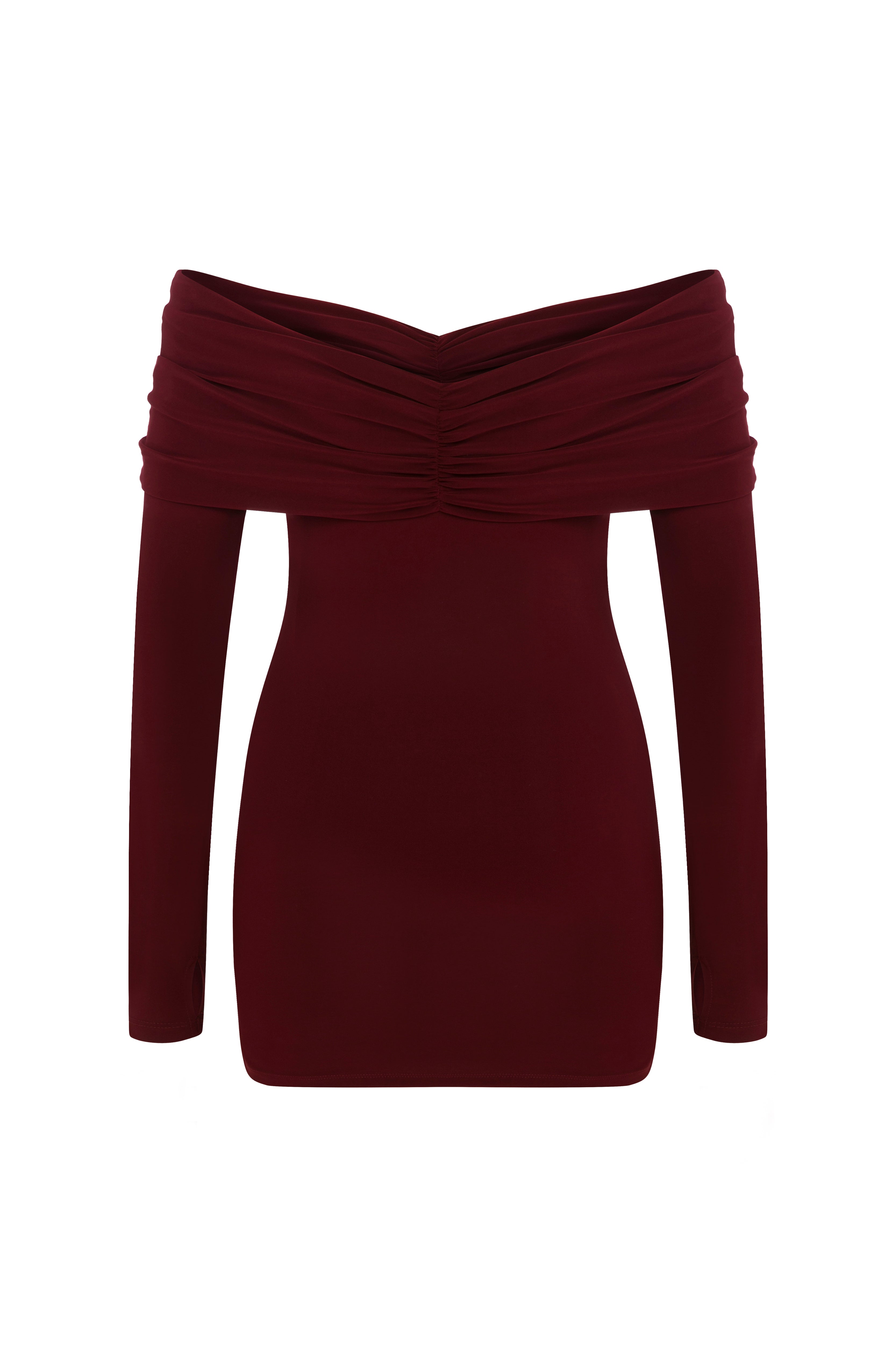 Gigi Burgundy Mini Dress - 2