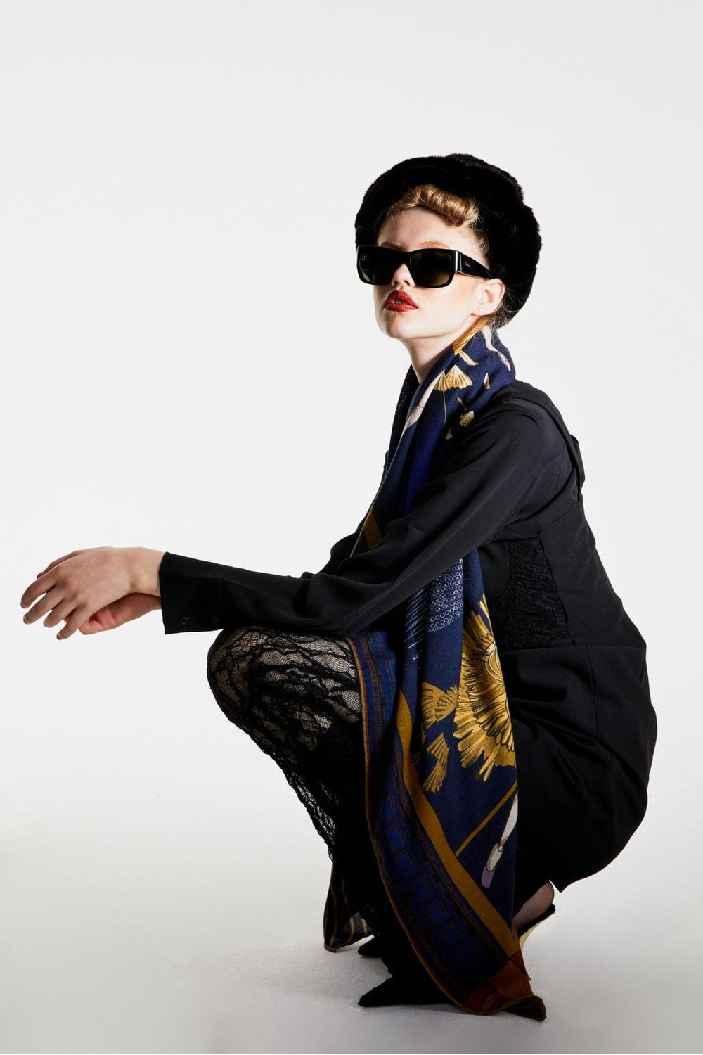 Mokoshe-Ballerinas & Blue - Wool-Şal & Fular-4-milagron.live