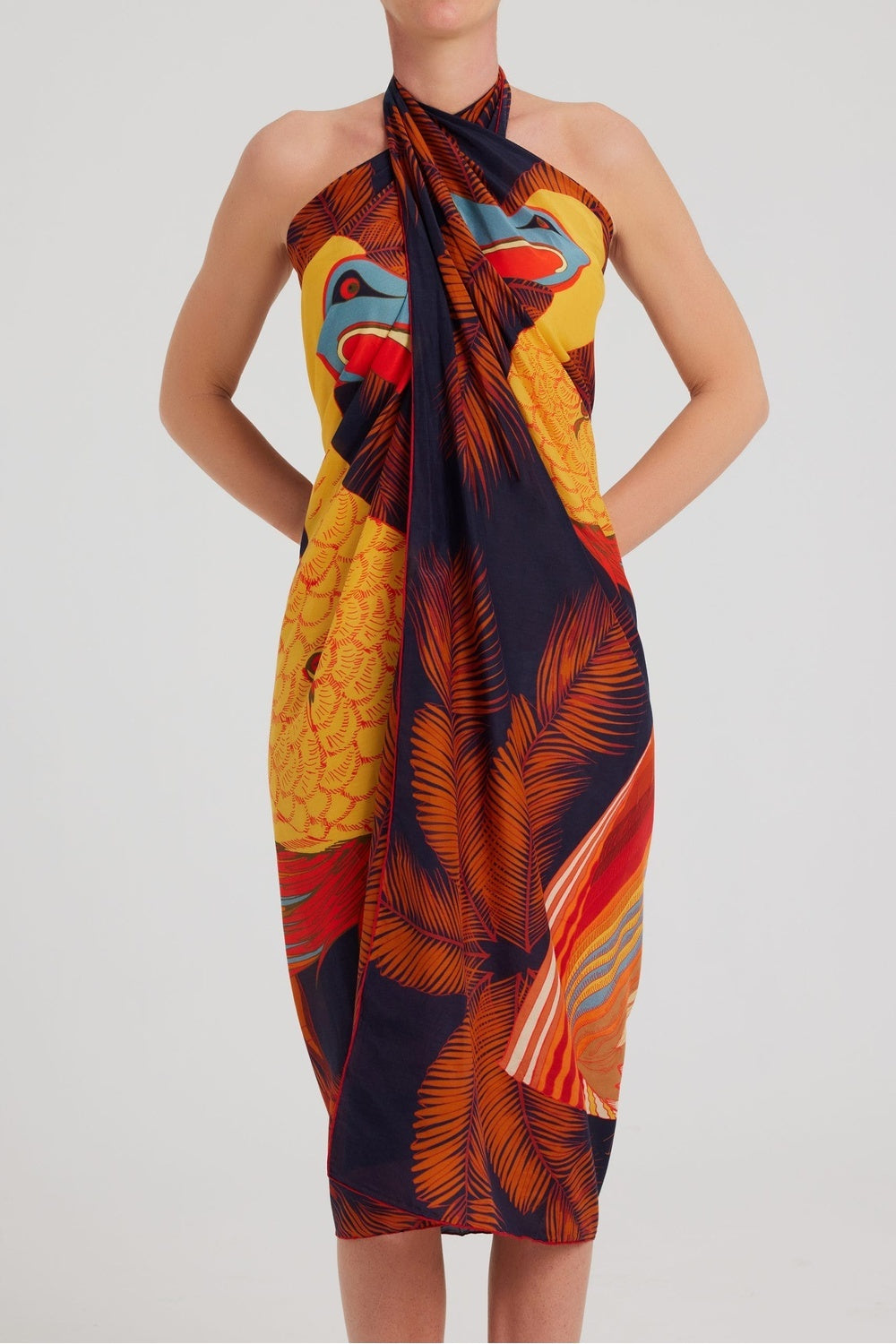 Mokoshe-Dodo’s Paradise & Navy Blue And Yellow-Şal & Fular-1-milagron.live