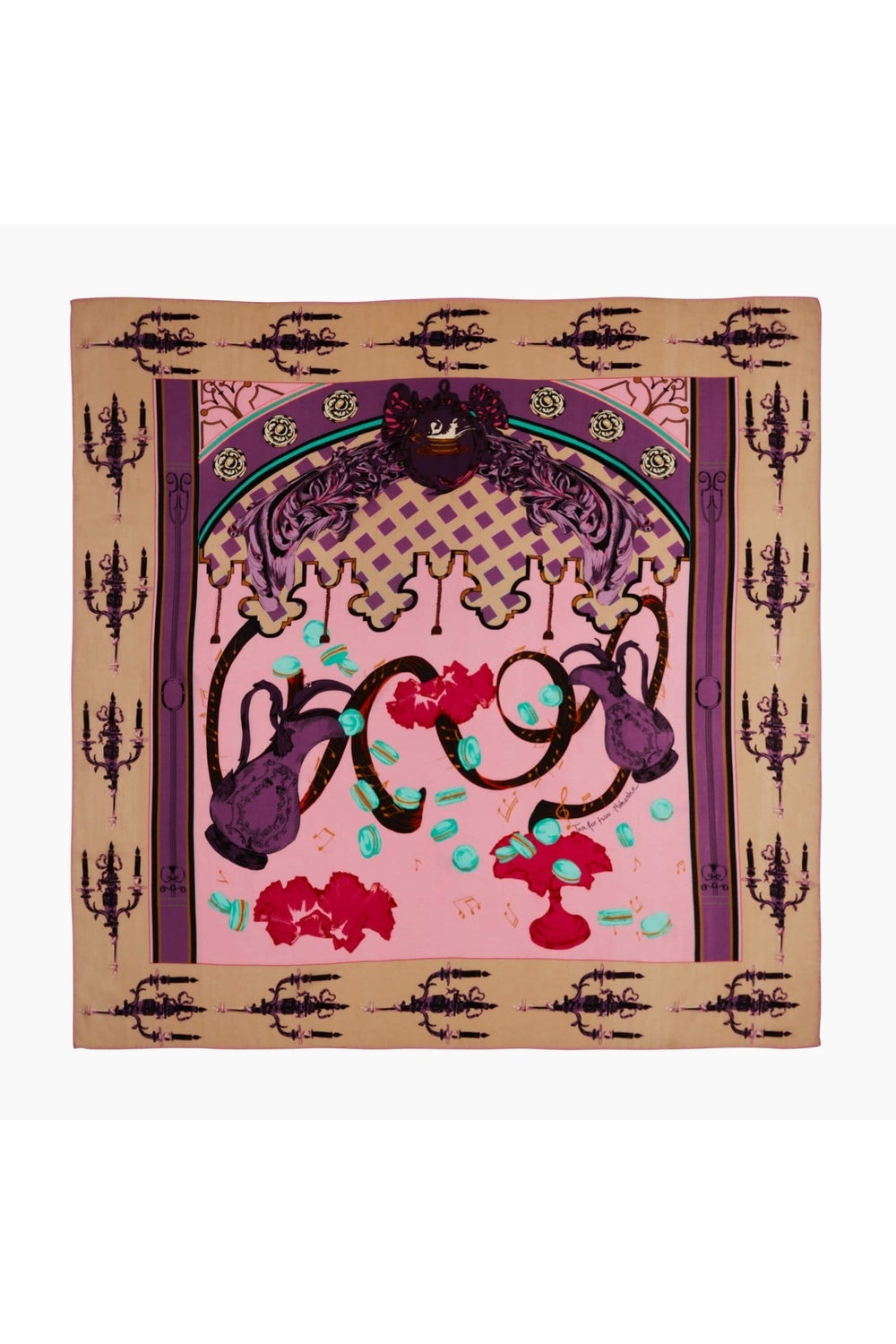 Mokoshe-Tea For Two & Beige And Pink - Wool-Şal & Fular-1-milagron.live