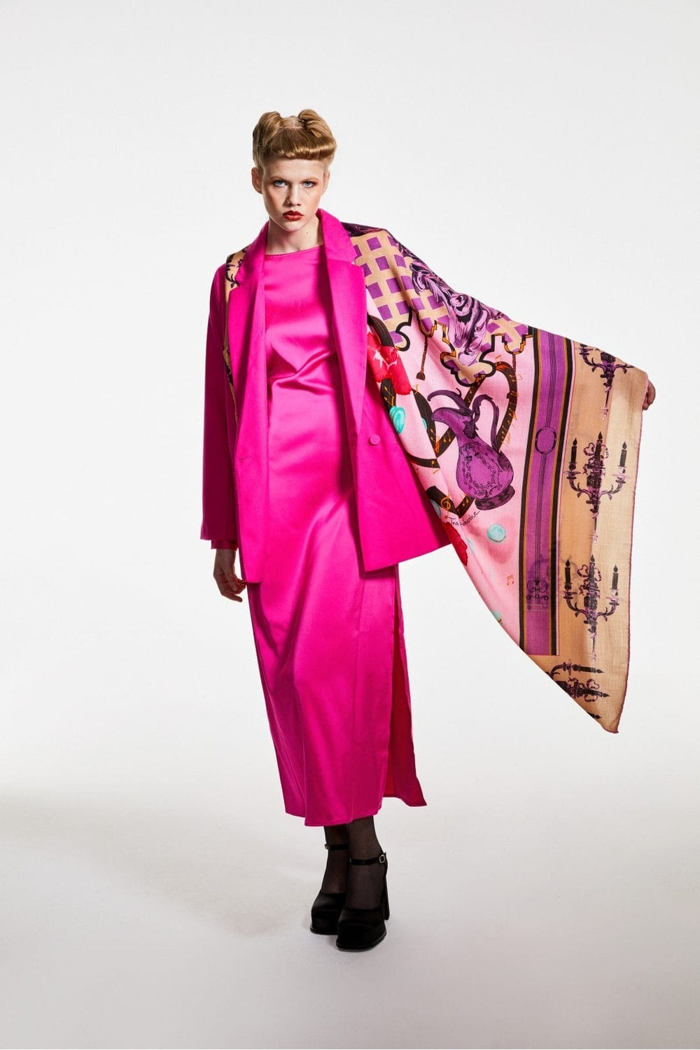 Mokoshe-Tea For Two & Beige And Pink - Wool-Şal & Fular-3-milagron.live