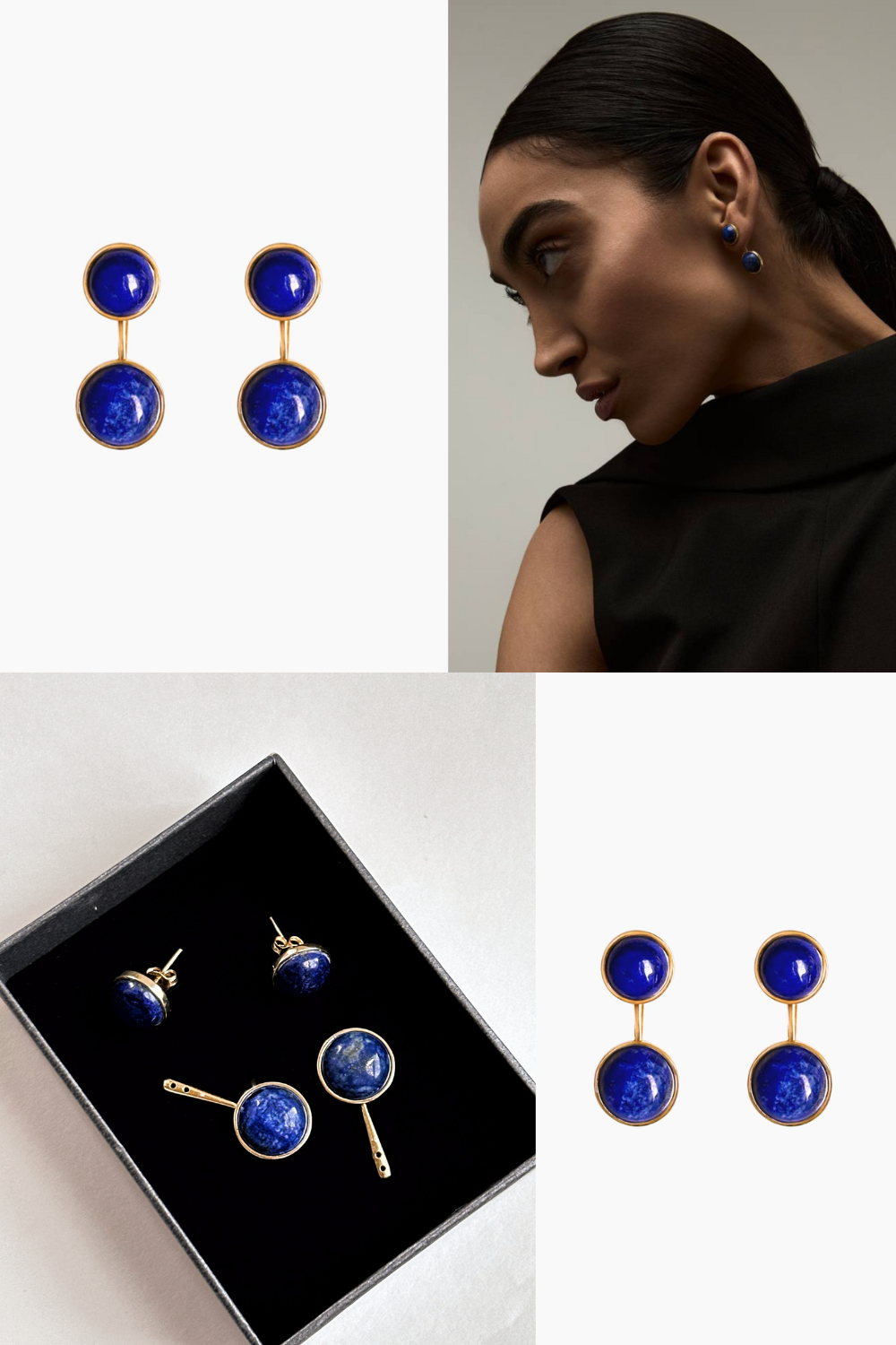 Moss Jewellery-Lapis Duo Küpe-Küpe-5-milagron.live