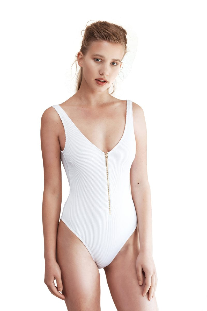 Movom Swimwear-Coconut Zipper One Piece-Bikini & Mayo-1-milagron.live