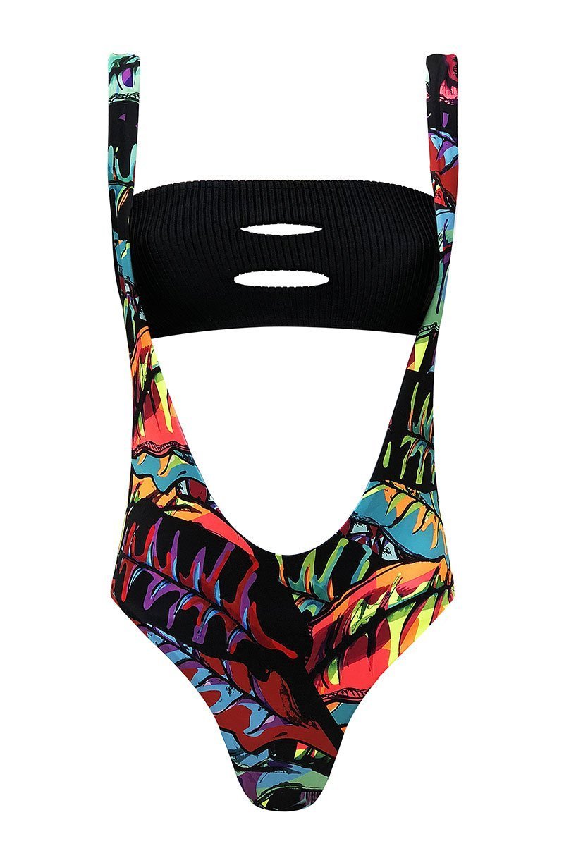 Movom Swimwear-Leelo Neon Suspender Swimsuit-Bikini & Mayo-2-milagron.live