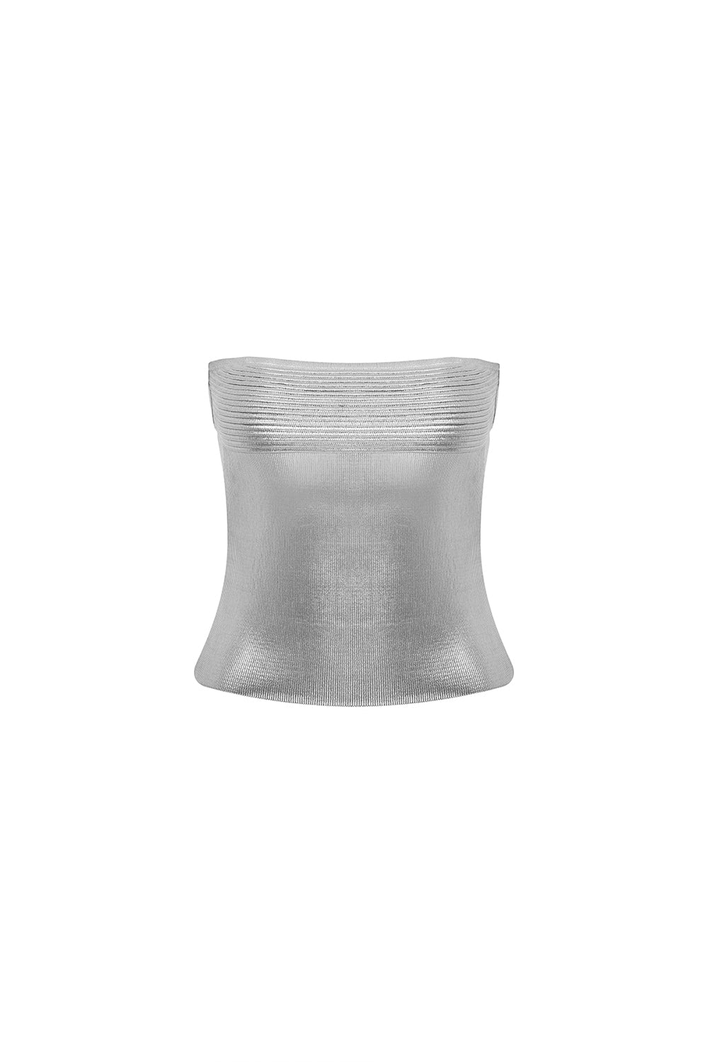 Mozto-Cruz Silver Printed Straplez Crop Top Bustiyer-Büstiyer-1-milagron.live