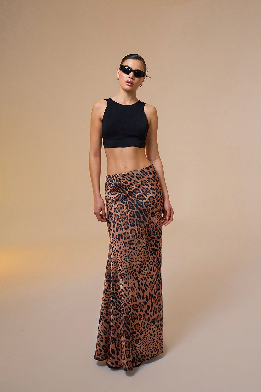 Mozto-Larissa Leopar Printed Maxi Skirt-Etek-1-milagron.live