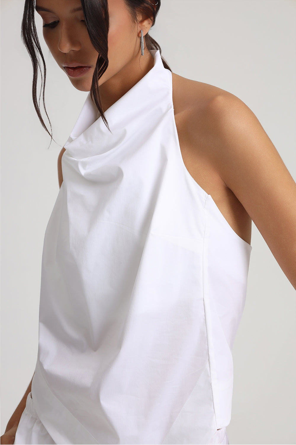 Rena %100 Pamuklu Poplin Halter Yaka Top - 3